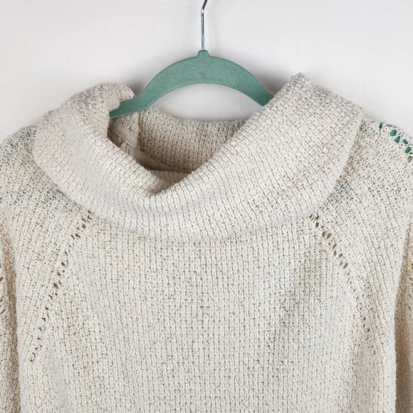 Free People By Your Side Cowl Neck Boucle Loose Knit Sweater sz S - Picture 3 of 8